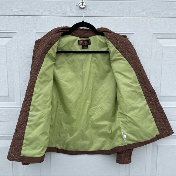 Ariat Quilted Snap Jacket Coat Small Floral Embroidered Cowgirl Granola Brown - Picture 6 of 8